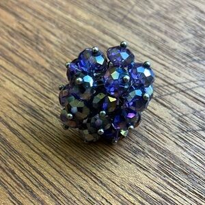 Maximalist Adjustable Oil Slick Purple‎ Cluster Ring